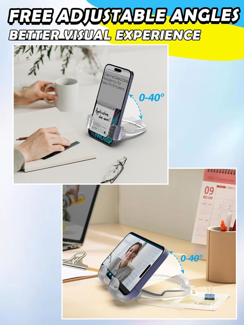 CALDEVER Valentines Gifts for Teens Girls Boys Kids Adults Cell Phone Stand: UPGRADE Adjustable Thumbs Up Lazy Phone Holder for Desk Cool Gadgets Fun Birthday Gifts for Women Husband Wife 1 Pack Transparent - Image 5